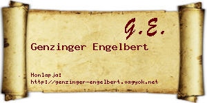 Genzinger Engelbert névjegykártya